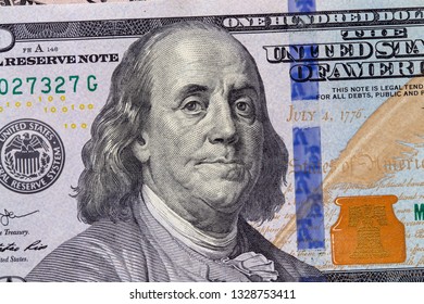Close 100 Dollar Bill Benjamin Franklin Stock Photo 1917841199 ...