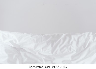 Closeup of hypoallergenic white linens on bed, contemporary hotel room details, personal comfort idea, bedding concept, freshness idea, cozy morning - Shutterstock ID 2175174685