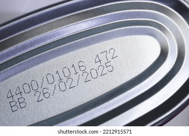 Closeup Image Of Best Before Date On Canned Food