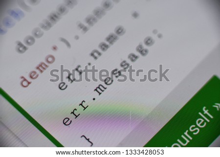 Closeup image of a digital screen where coding language 