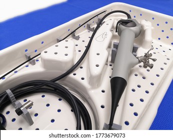 Closeup Image Of Flexible Ureteroscope In Container