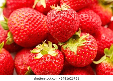 Close-up Image of Fresh, Ripe Strawberries in Vibrant Red Color - Powered by Shutterstock