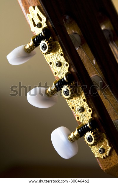 Closeup Image Gold Plated Classical Guitar Stock Photo Edit Now