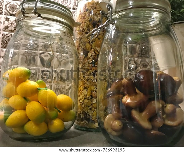 Closeup Image Kitchen Decoration Yellow Lemons Stock Photo Edit