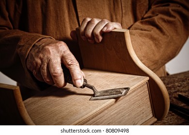 Closeup Image On Hands Of Craftman