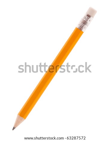 Close-up image of pencil isolated on white background