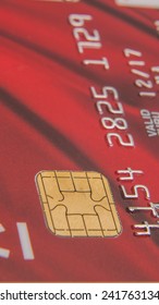 Closeup Image Of Red Credit Card