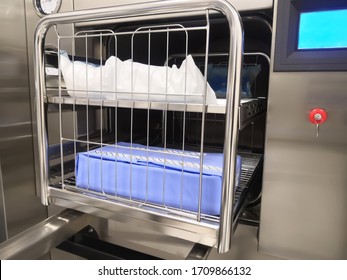 Closeup Image Of Steam Sterilization Machine And Trolly