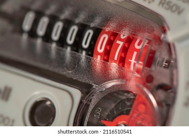 Close-up Image Of A Water Meter. An Image With A Shallow Depth Of Field.