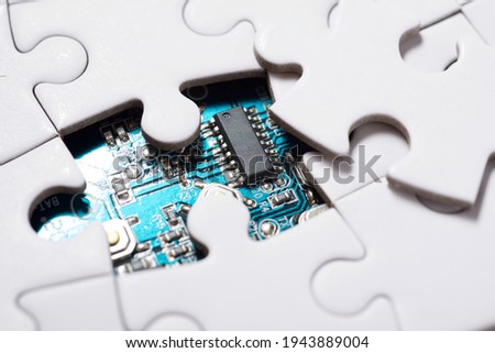 Close-up of an integrated circuit.