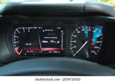 Closeup Interior Modern Car Console Or Dashboard