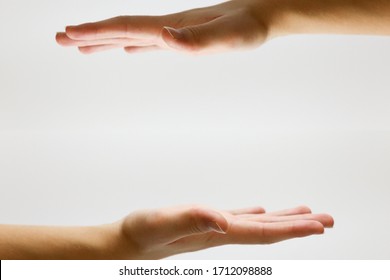 Closeup Isolated High Five High-five Hi Five Hi-five Hand Gesture Or Sign With Copy Space