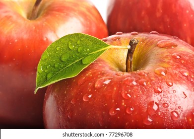 Closeup Isolated Juicy Red Apple