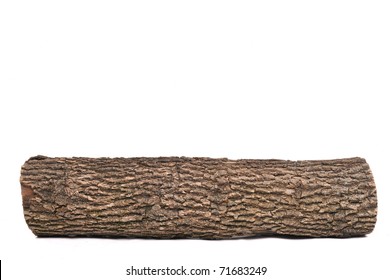 Close-up of Isolated stub log with wooden texture