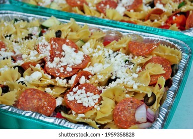 Closeup Of Italian Pasta Salad At A Picnic