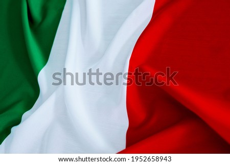 Closeup of italian waving flag.