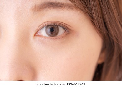 Close-up of Japanese women's eyes