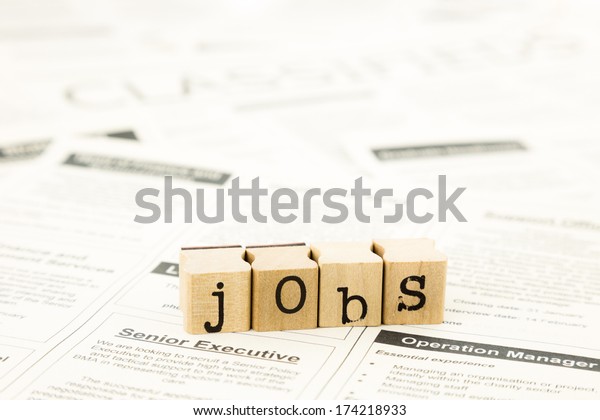 Closeup Jobs Wording On Classifieds Ads Stock Photo (Edit Now) 174218933