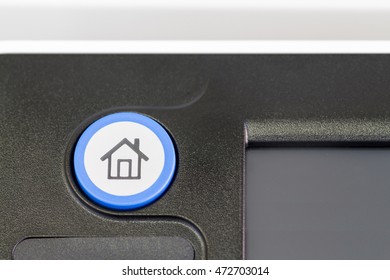 close-up of keyboard with home button