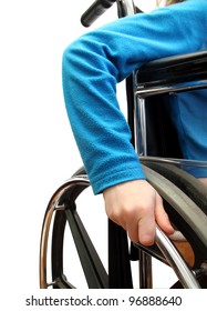 Closeup Of A Kid In A Wheelchair