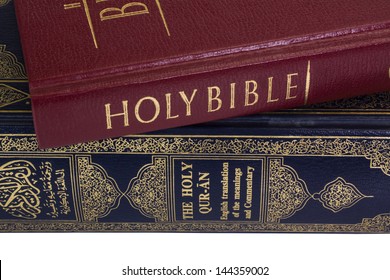 Close-up Of The Koran And The Bible