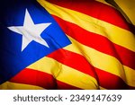 Close-up of La Estelada, the Catalan independence flag.