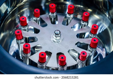 Close-up of laboratory centrifuge vortex mixer 