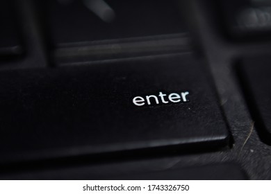 Closeup Of A Laptop Enter Key With Shallow Depth Of Field, Enter Key