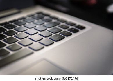 Close-up of laptop keyboard with focus on Ctrl button