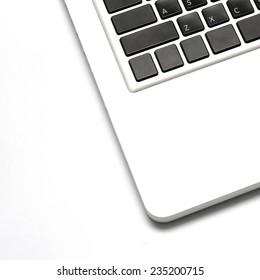 Closeup Laptop Keyboard On White Background