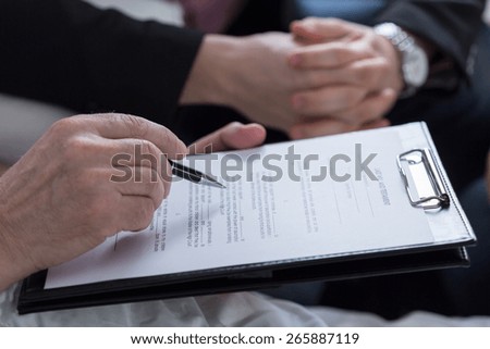 Close-up of last will and testament document