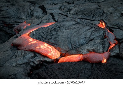 Closeup Of Lava From Puu Oo In Kalapana, Big Island, Hawaii.