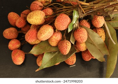 Closeup of Leechee, Leechi fruit.