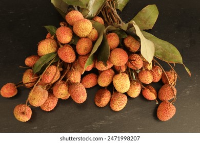 Closeup of Leechee, Leechi fruit.