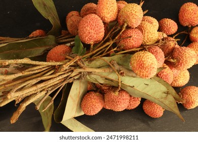 Closeup of Leechee, Leechi fruit.