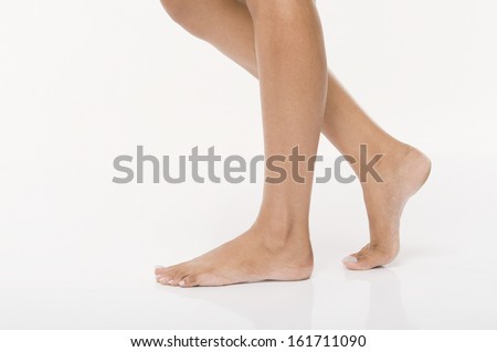 Close-up of the legs of a woman