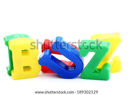 Close-up of letters. 