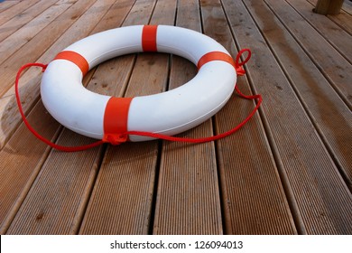 close-up of a lifebelt on a boat - Powered by Shutterstock