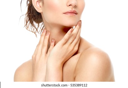 Close-up Lips Neck Chin Woman Beauty