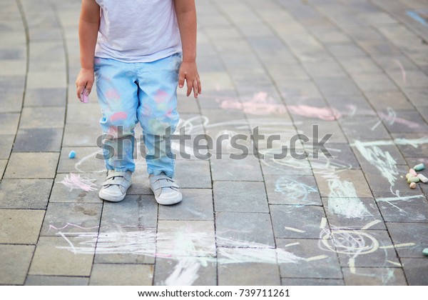 Closeup Little Boys Pants Stained Chalks Stock Photo Edit