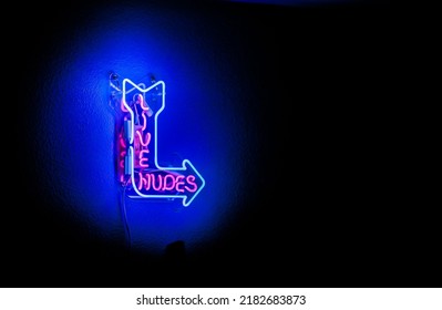 Closeup Live Nudes Neon Sign Arrow Stock Photo Shutterstock