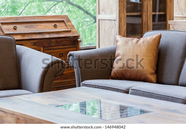 Closeup Living Room Couches Coffee Table Stock Photo Edit Now