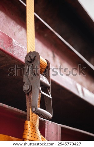 Similar – Image, Stock Photo Tensioning strap on a rusty old farm gate in front of a neglected property with a vacant old house in Wettenberg Krofdorf-Gleiberg near Gießen in Hesse