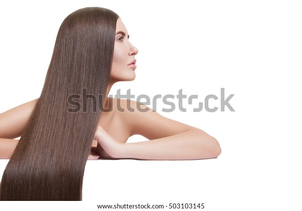 Closeup Long Hair Beautiful Girl Profile Stock Photo Edit Now
