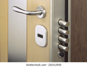 Close-up Look At Home Door High Security Lock