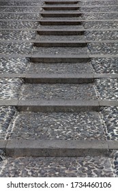 Closeup Low Angle Shot Of A Cobblestone Stairs