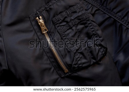 Close-up of the MA-1 bomber jacket.