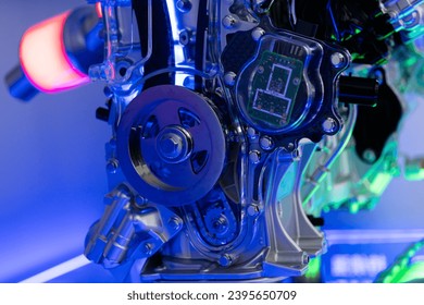 close-up of machine in car