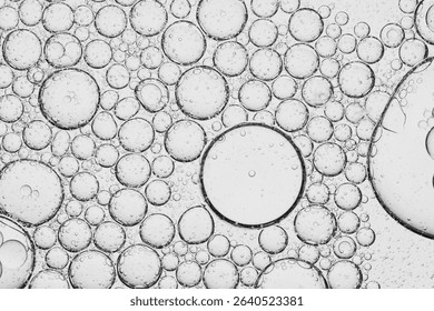Close-up macro soda bubble texture,Close up of foam bubbles in water background.
