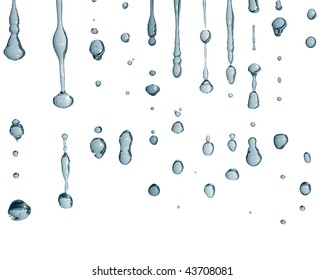 Close-up macro of a water drop droplet - isolated over white background